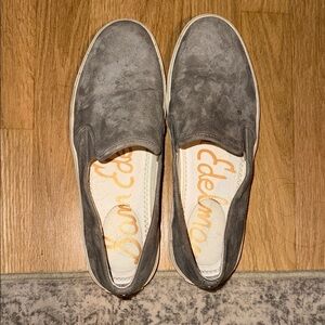 Sam Edelman Gray Suede Slip-On Shoes